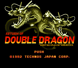 Return of Double Dragon Title Screen